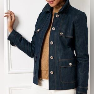 NWT PETITE Talbots Indigo Jean Trench